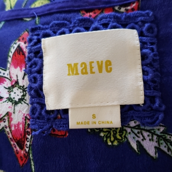 Maeve long sleeve floral ruffled bottom dress size Small - Picture 3 of 8